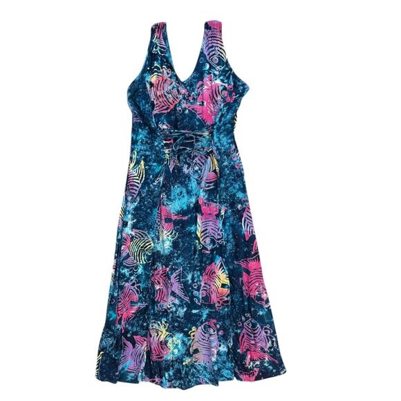 Vintage Tropical Fish Print Muumuu Hawaiian Dress - Picture 8 of 8